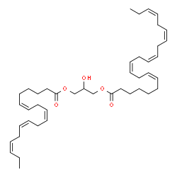 ChemSpider 2D Image | 2-Hydroxy-3-[(6Z,9Z,12Z,15Z)-6,9,12,15-octadecatetraenoyloxy]propyl (7Z,10Z,13Z,16Z,19Z)-7,10,13,16,19-docosapentaenoate | C43H66O5