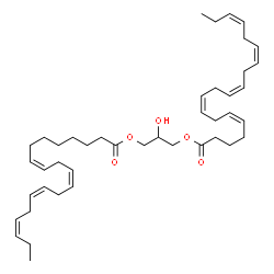 ChemSpider 2D Image | 2-Hydroxy-3-[(8Z,11Z,14Z,17Z)-8,11,14,17-icosatetraenoyloxy]propyl (5Z,8Z,11Z,14Z,17Z)-5,8,11,14,17-icosapentaenoate | C43H66O5