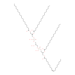 ChemSpider 2D Image | (2R,14R)-5,8,11-Trihydroxy-5,11-dioxido-17-oxo-2,14-bis(stearoyloxy)-4,6,10,12,16-pentaoxa-5lambda~5~,11lambda~5~-diphosphatetratriacont-1-yl (9Z)-9-octadecenoate | C81H156O17P2