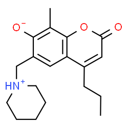 ChemSpider 2D Image | 8-Methyl-2-oxo-6-(1-piperidiniumylmethyl)-4-propyl-2H-chromen-7-olate | C19H25NO3