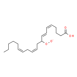 ChemSpider 2D Image | [(4Z,6E,10Z,13Z)-1-Carboxy-4,6,10,13-nonadecatetraen-8-yl]dioxidanyl | C20H31O4