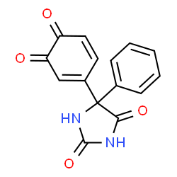 ChemSpider 2D Image | 5-(3,4-Dioxo-1,5-cyclohexadien-1-yl)-5-phenyl-2,4-imidazolidinedione | C15H10N2O4
