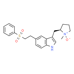 ChemSpider 2D Image | 3-{[(2R)-1-Methyl-1-oxido-2-pyrrolidinyl]methyl}-5-[2-(phenylsulfonyl)ethyl]-1H-indole | C22H26N2O3S