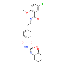 ChemSpider 2D Image | 5-Chloro-N-[2-(4-{[(Z)-hydroxy{[(1S,2S)-2-hydroxycyclohexyl]imino}methyl]sulfamoyl}phenyl)ethyl]-2-methoxybenzenecarboximidic acid | C23H28ClN3O6S