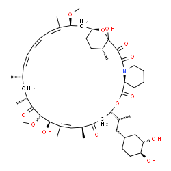 ChemSpider 2D Image | (9S,12S,15S,16Z,18R,19S,21R,23S,24Z,26Z,28Z,30S,32S,35R)-12-{1-[(1R,3S,4S)-3,4-Dihydroxycyclohexyl]-2-propanyl}-1,18-dihydroxy-19,30-dimethoxy-15,17,21,23,29,35-hexamethyl-11,36-dioxa-4-azatricyclo[30
.3.1.0~4,9~]hexatriaconta-16,24,26,28-tetraene-2,3,10,14,20-pentone | C50H77NO13