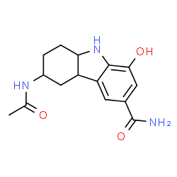 ChemSpider 2D Image | 3-Acetamido-8-hydroxy-2,3,4,4a,9,9a-hexahydro-1H-carbazole-6-carboxamide | C15H19N3O3