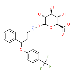ChemSpider 2D Image | 1-O-({3-Phenyl-3-[4-(trifluoromethyl)phenoxy]propyl}amino)-alpha-D-glucopyranuronic acid | C22H24F3NO8