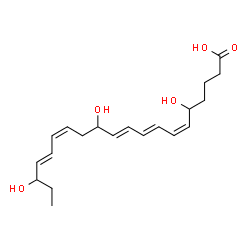 ChemSpider 2D Image | (6Z,8E,10E,14Z,16E)-5,12,18-Trihydroxy-6,8,10,14,16-icosapentaenoic acid | C20H30O5
