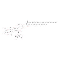 ChemSpider 2D Image | (2S,3R)-3-Hydroxy-2-(tetracosanoylamino)octadecyl 5-acetamido-3,5-dideoxy-6-[(1R,2R)-1,2,3-trihydroxypropyl]-beta-L-threo-hex-2-ulopyranonosyl-(2->3)-[beta-D-galactopyranosyl-(1->3)-2-deoxy-2-(2-oxopr
opyl)-beta-D-galactopyranosyl-(1->4)]-beta-D-galactopyranosyl-(1->4)-beta-D-glucopyranoside | C80H146N2O31
