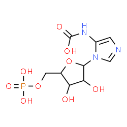 ChemSpider 2D Image | N-Carboxy-1-(5-O-phosphonopentofuranosyl)-1H-imidazol-5-amine | C9H14N3O9P