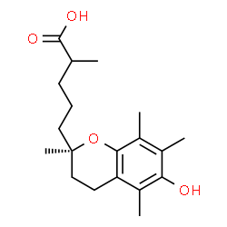 ChemSpider 2D Image | 5-[(2R)-6-Hydroxy-2,5,7,8-tetramethyl-3,4-dihydro-2H-chromen-2-yl]-2-methylpentanoic acid | C19H28O4
