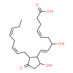ChemSpider 2D Image | (4Z,8E)-7-Hydroxy-9-{5-hydroxy-2-[(2Z,5Z)-2,5-octadien-1-yl]-3-oxocyclopentyl}-4,8-nonadienoic acid (non-preferred name) | C22H32O5
