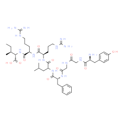 ChemSpider 2D Image | L-Tyrosylglycylglycyl-D-phenylalanylleucyl-D-arginyl-D-arginyl-L-isoleucine | C46H72N14O10