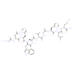 ChemSpider 2D Image | Glycyl-D-asparaginyl-L-histidyl-D-tryptophyl-L-alanyl-D-valylglycyl-L-histidylleucyl-D-methioninamide | C50H73N17O11S
