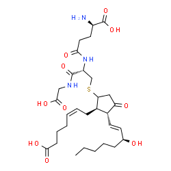 ChemSpider 2D Image | D-gamma-Glutamyl-S-[(5Z,13E,15S)-1,15-dihydroxy-1,11-dioxoprosta-5,13-dien-9-yl]-D-cysteinylglycine | C30H47N3O10S