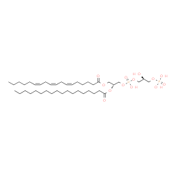 ChemSpider 2D Image | (2R,8S)-5,8,11,11-Tetrahydroxy-5,11-dioxido-2-(stearoyloxy)-4,6,10-trioxa-5lambda~5~,11lambda~5~-diphosphaundec-1-yl (6Z,9Z,12Z)-6,9,12-octadecatrienoate | C42H78O13P2