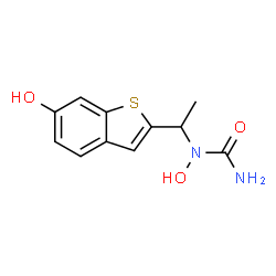 ChemSpider 2D Image | 1-Hydroxy-1-[1-(6-hydroxy-1-benzothiophen-2-yl)ethyl]urea | C11H12N2O3S