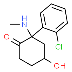 ChemSpider 2D Image | 2-(2-Chlorophenyl)-4-hydroxy-2-(methylamino)cyclohexanone | C13H16ClNO2