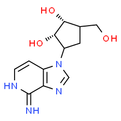 ChemSpider 2D Image | (1S,2R)-3-(Hydroxymethyl)-5-(4-imino-4,5-dihydro-1H-imidazo[4,5-c]pyridin-1-yl)-1,2-cyclopentanediol | C12H16N4O3