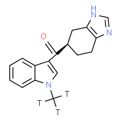 ChemSpider 2D Image | [1-(~3~H_3_)Methyl-1H-indol-3-yl][(6R)-4,5,6,7-tetrahydro-1H-benzimidazol-6-yl]methanone | C17H14T3N3O