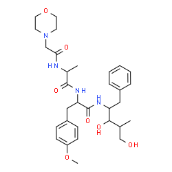 ChemSpider 2D Image | 1,2,4-Trideoxy-4-methyl-2-{[N-(4-morpholinylacetyl)-L-alanyl-O-methyl-L-tyrosyl]amino}-1-phenyl-D-xylitol | C31H44N4O7