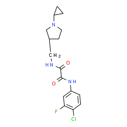 ChemSpider 2D Image | N-(4-Chloro-3-fluorophenyl)-N'-{[(3R)-1-cyclopropyl-3-pyrrolidinyl]methyl}ethanediamide | C16H19ClFN3O2