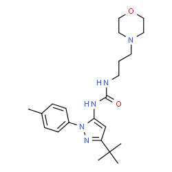 ChemSpider 2D Image | 1-[3-Tert-Butyl-1-(4-Methylphenyl)-1h-Pyrazol-5-Yl]-3-[3-(Morpholin-4-Yl)propyl]urea | C22H33N5O2