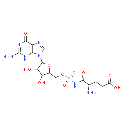 ChemSpider 2D Image | 5'-O-(L-alpha-Glutamylsulfamoyl)guanosine | C15H21N7O10S