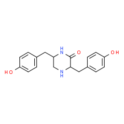 ChemSpider 2D Image | (3S,6S)-3,6-Bis(4-hydroxybenzyl)-2-piperazinone | C18H20N2O3