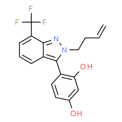 ChemSpider 2D Image | 4-[2-(3-Buten-1-yl)-7-(trifluoromethyl)-2H-indazol-3-yl]-1,3-benzenediol | C18H15F3N2O2
