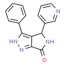 ChemSpider 2D Image | (4S)-3-Phenyl-4-(3-pyridinyl)-4,5-dihydropyrrolo[3,4-c]pyrazol-6(2H)-one | C16H12N4O