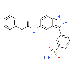 ChemSpider 2D Image | 2-Phenyl-N-[3-(3-sulfamoylphenyl)-2H-indazol-5-yl]acetamide | C21H18N4O3S