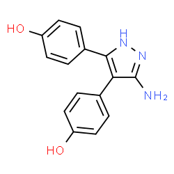 ChemSpider 2D Image | 4,4'-(3-Amino-1H-pyrazole-4,5-diyl)diphenol | C15H13N3O2