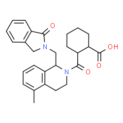 ChemSpider 2D Image | (1S,2R)-2-{[(1S)-5-Methyl-1-[(1-oxo-1,3-dihydro-2H-isoindol-2-yl)methyl]-3,4-dihydro-2(1H)-isoquinolinyl]carbonyl}cyclohexanecarboxylic acid | C27H30N2O4