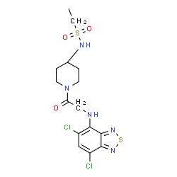 ChemSpider 2D Image | N-{1-[N-(5,7-Dichloro-2,1,3-benzothiadiazol-4-yl)glycyl]-4-piperidinyl}ethanesulfonamide | C15H19Cl2N5O3S2