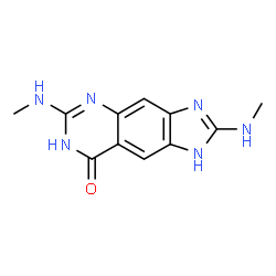 ChemSpider 2D Image | 2,6-Bis(methylamino)-1,7-dihydro-8H-imidazo[4,5-g]quinazolin-8-one | C11H12N6O