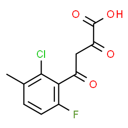 ChemSpider 2D Image | 4-(2-Chloro-6-fluoro-3-methylphenyl)-2,4-dioxobutanoic acid | C11H8ClFO4