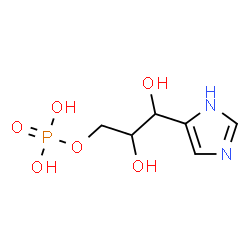 ChemSpider 2D Image | (2S,3S)-2,3-Dihydroxy-3-(1H-imidazol-5-yl)propyl dihydrogen phosphate | C6H11N2O6P