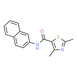 ChemSpider 2D Image | 2,4-Dimethyl-N-(2-naphthyl)-1,3-thiazole-5-carboxamide | C16H14N2OS