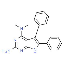 ChemSpider 2D Image | N4,N4-Dimethyl-5,6-Diphenyl-7h-Pyrrolo[2,3-D]pyrimidine-2,4-Diamine | C20H19N5