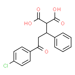 ChemSpider 2D Image | [(1R)-3-(4-Chlorophenyl)-3-oxo-1-phenylpropyl]malonic acid | C18H15ClO5