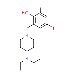 ChemSpider 2D Image | 2-{[4-(Diethylamino)-1-piperidinyl]methyl}-4,6-diiodophenol | C16H24I2N2O