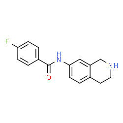 ChemSpider 2D Image | 4-Fluoro-N-(1,2,3,4-tetrahydro-7-isoquinolinyl)benzamide | C16H15FN2O