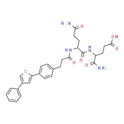 ChemSpider 2D Image | N~2~-{3-[4-(4-Phenyl-2-thienyl)phenyl]propanoyl}-L-glutaminyl-L-alpha-glutamine | C29H32N4O6S