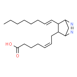 ChemSpider 2D Image | (5Z)-7-{(1R,4S,5R,6R)-6-[(1E)-1-Octen-1-yl]-2,3-diazabicyclo[2.2.1]hept-2-en-5-yl}-5-heptenoic acid | C20H32N2O2
