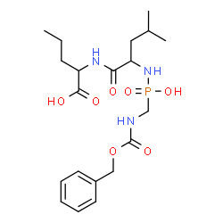 ChemSpider 2D Image | N-[(R)-({[(Benzyloxy)carbonyl]amino}methyl)(Hydroxy)phosphoryl]-L-Leucyl-L-Norvaline | C20H32N3O7P