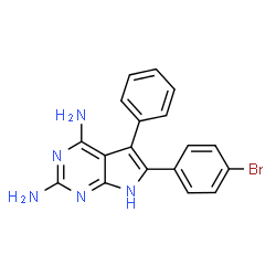 ChemSpider 2D Image | 6-(4-Bromophenyl)-5-phenyl-7H-pyrrolo[2,3-d]pyrimidine-2,4-diamine | C18H14BrN5