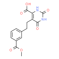 ChemSpider 2D Image | 5-{2-[3-(Methoxycarbonyl)phenyl]ethyl}-2,6-dioxo-1,2,3,6-tetrahydro-4-pyrimidinecarboxylic acid | C15H14N2O6