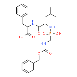 ChemSpider 2D Image | N-[(R)-({[(Benzyloxy)carbonyl]amino}methyl)(hydroxy)phosphoryl]-L-leucyl-L-phenylalanine | C24H32N3O7P