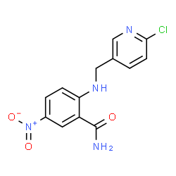 ChemSpider 2D Image | 2-{[(6-Chloro-3-pyridinyl)methyl]amino}-5-nitrobenzamide | C13H11ClN4O3